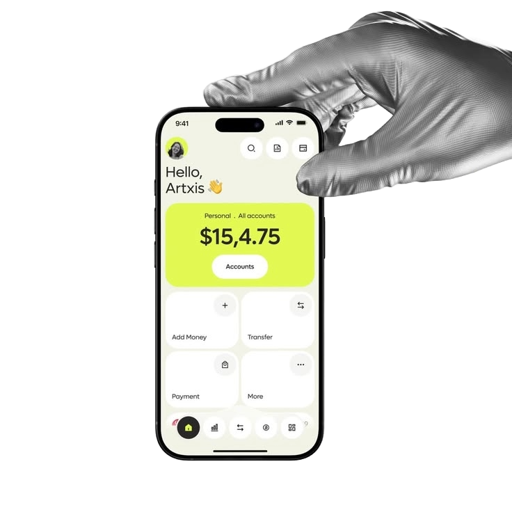Fintech mobile app interface